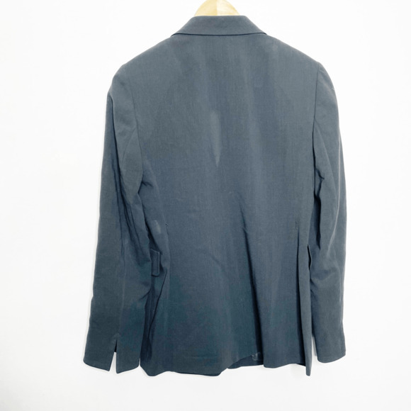AKRIS PUNTO Wool hook and eye blazer dark gray light weight designer WOMENS 8 - Picture 5 of 8